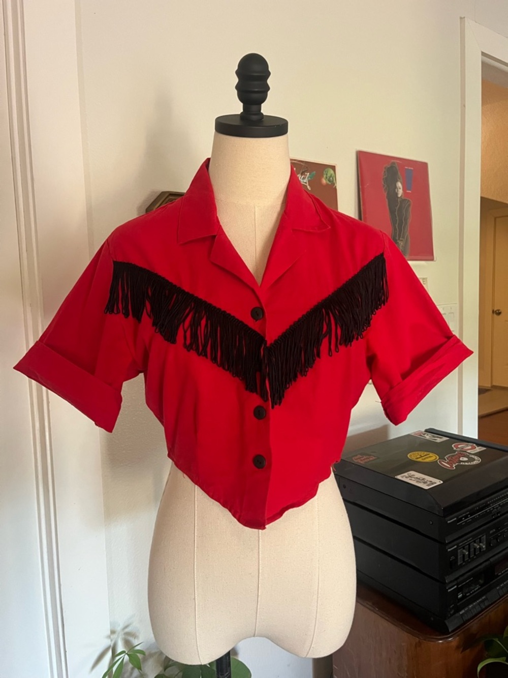 Vintage Cropped Fringe Top